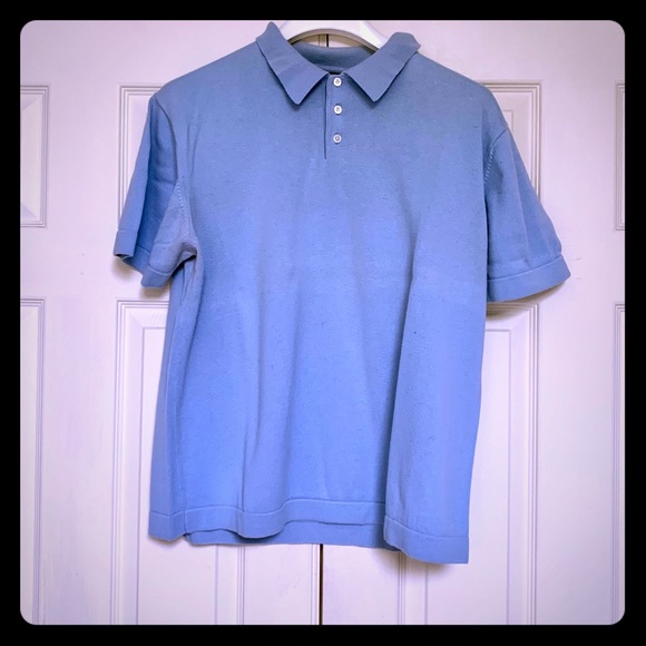Banana Republic 100% Cotton Baby Blue Polo - Picture 1 of 7